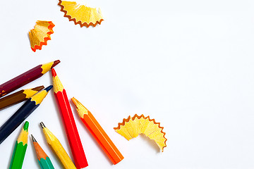 Image showing aged pencils and shavings