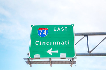 Image showing Road sign to Cincinnati