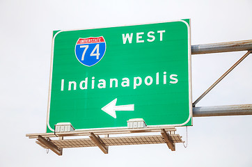 Image showing Road sign to Indianapolis