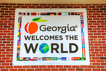 Image showing Georgia welomes the world sign