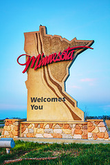 Image showing Minnesota welcomes you sign