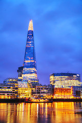 Image showing Overview of London with the Shard London Bridge