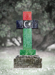 Image showing Gravestone in the cemetery - Libya