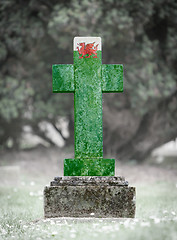 Image showing Gravestone in the cemetery - Wales