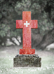 Image showing Gravestone in the cemetery - Switzerland