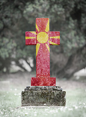 Image showing Gravestone in the cemetery - Macedonia