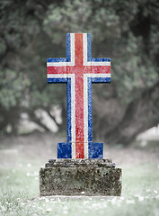 Image showing Gravestone in the cemetery - Iceland