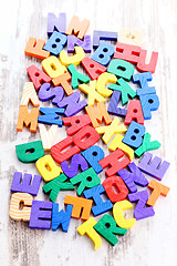 Image showing wooden alphabet blocks