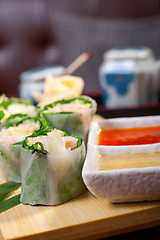 Image showing fresh sushi choice combination assortment selection 