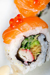 Image showing fresh sushi choice combination assortment selection 