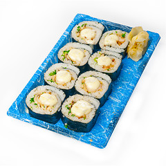 Image showing take away sushi express on plastic tray 