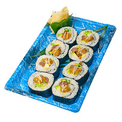 Image showing take away sushi express on plastic tray 