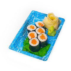 Image showing take away sushi express on plastic tray 