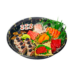 Image showing take away sushi express on plastic tray 