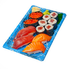 Image showing take away sushi express on plastic tray 