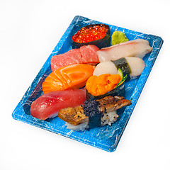 Image showing take away sushi express on plastic tray 