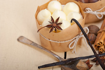 Image showing chocolate vanilla and spices cream cake dessert 