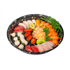 Image showing take away sushi express on plastic tray 