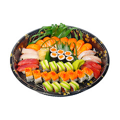 Image showing take away sushi express on plastic tray 