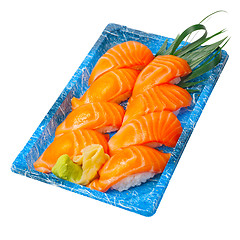 Image showing take away sushi express on plastic tray 