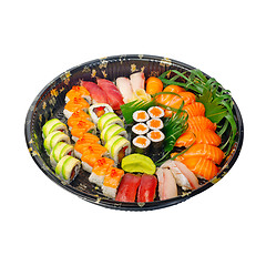 Image showing take away sushi express on plastic tray 