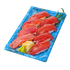 Image showing take away sushi express on plastic tray 