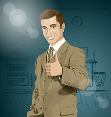 Image showing Vector Business Man Shows Well Done