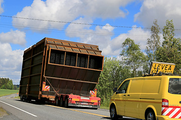 Image showing Exceptional Load Transport along Highway