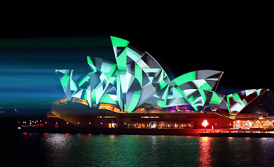 Image showing Sydney Opera House green geometry patterns