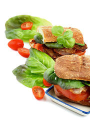 Image showing Ciabatta Bacon Sandwiches