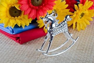 Image showing silver rocking-horse