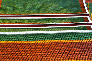 Image showing thailand   colors roof wat  palaces in the temple  bangkok 