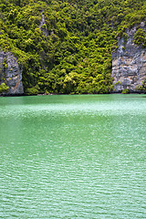 Image showing  china sea thailand  of a green lagoon and water  