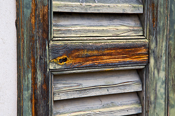 Image showing window  varese palaces  abstract      wood   blind the concrete 