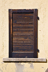 Image showing  window  varese italy abstract      wood venetian blind  concret