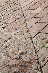 Image showing sanpietrini  arsizio  stree    pavement of a curch and marble