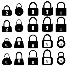 Image showing Set of Locks Silhouettes 