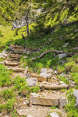 Image showing Stairs to Jaegerkamp Bavaria Alps