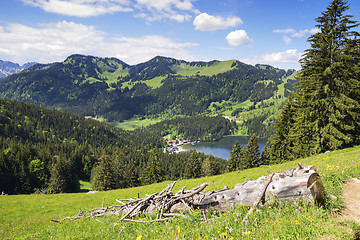 Image showing View to Spitzingsee in Alps