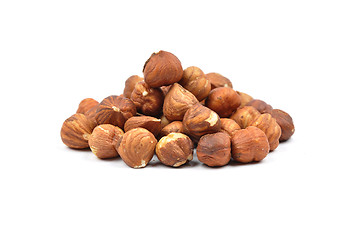 Image showing Hazelnuts  on white