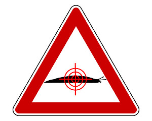 Image showing Aim at slugs warning sign