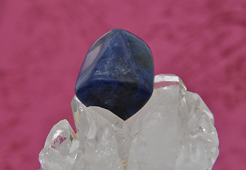 Image showing Sodalite on rock crystal