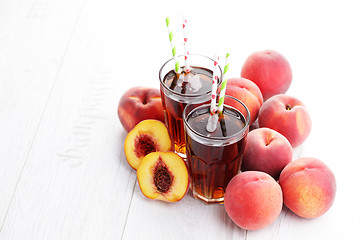 Image showing peach ice tea