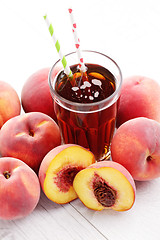 Image showing peach ice tea