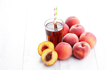 Image showing peach ice tea