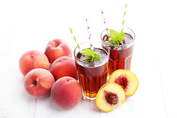 Image showing peach ice tea