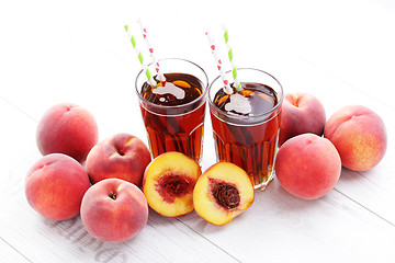 Image showing peach ice tea