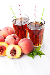 Image showing peach ice tea