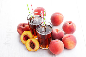 Image showing peach ice tea