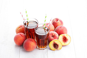 Image showing peach ice tea